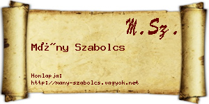 Mány Szabolcs névjegykártya